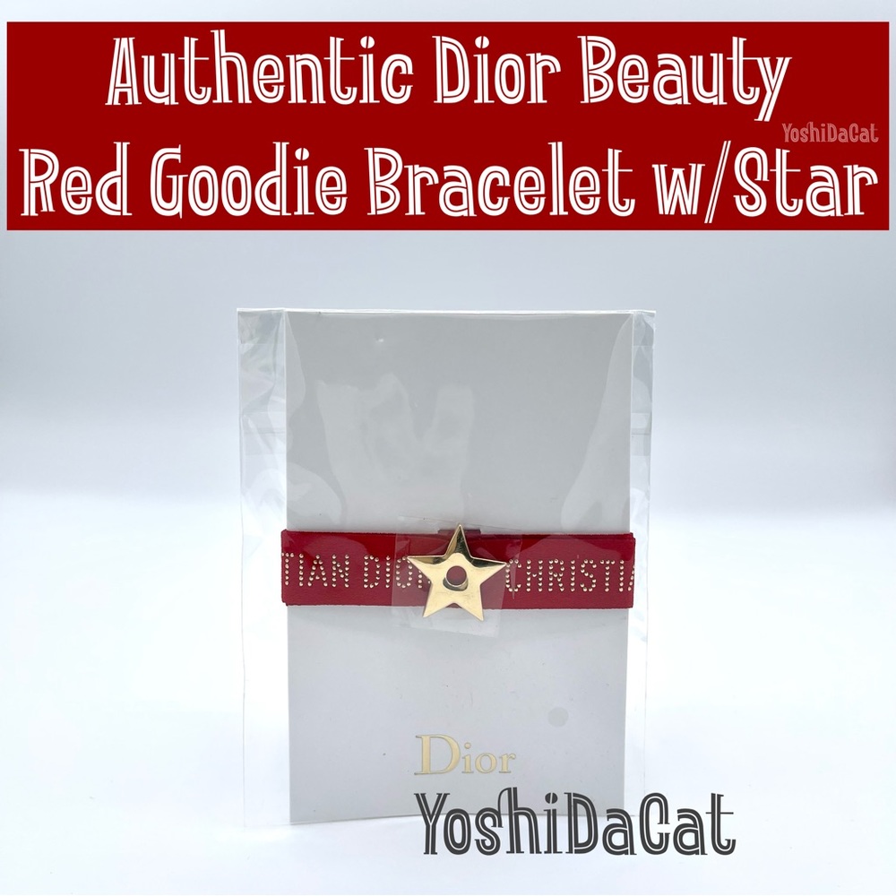 🆕 2X HOST PICK 💕 Dior Red Ribbon Goodie Bracelet or Choker Necklace with Star